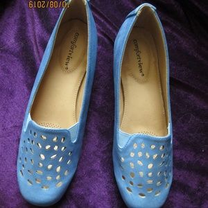 comfortview Blue Women's Wedge Slip-On Shoes